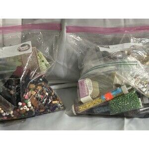 Crafting jewelry Mixed New & Old lot Beads Tubes Vintage Variety 5.96 Pounds TW